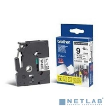 Brother TZE-S221 Картридж с лентой (P-Touch, 9мм, Черный на белом)