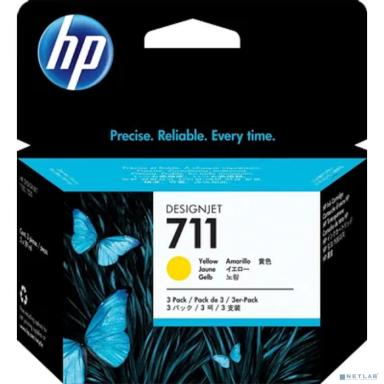 HP CZ136A Картридж №711, Yellow {Designjet T120/T520, Yellow (29ml 3 - pack)}