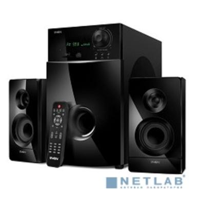 SVEN MS-2100, черный {2.1, 50Вт+2х15Вт, FM-тюнер, USB/SD, дисплей, ПДУ}