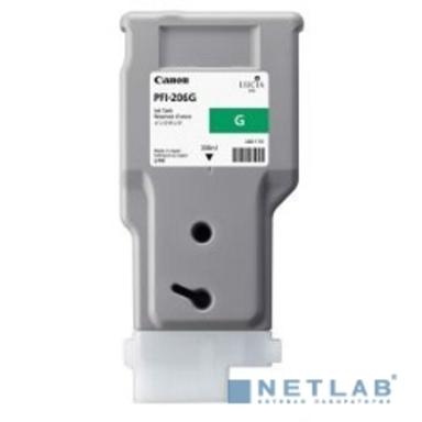 Canon PFI-206 G Картридж для плоттера iPF6400/6450. Зелёный. 300 мл.