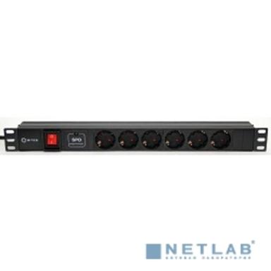 5bites PDU619A-06 Блок розеток  6S / AL / SWITCH / 1U / 19" / 2M*3G*1.5MM2 / VDE