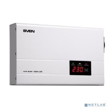 SVEN Стабилизатор напряжения AVR SLIM-1000 LCD белый
