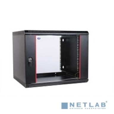 ЦМО Шкаф телекоммуникационный настенный разборный 9U (600х520) дверь стекло, цвет черный (ШРН-Э-9.500-9005)