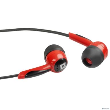 Defender Наушники вставки Basic 604 черный + красный [63605]