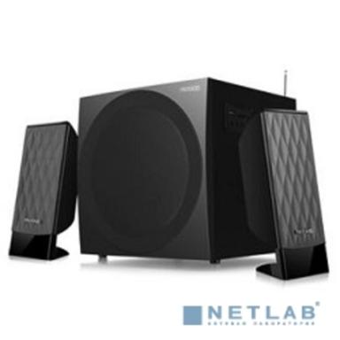MICROLAB M-300U 2 колонки+сабвуфер дерево чёрные (38W RMS), FM-тюнер