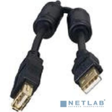 Bion Кабель удлинительный USB 2.0 A-A (m-f), позолоченные контакты, ферритовые кольца, 1.8м, черный [BXP-CCF-USB2-AMAF-018]