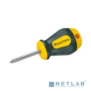 Отвертка KRAFTOOL "EXPERT", Cr-Mo-V сталь, двухкомпонентная противоскользящая рукоятка, PH, №1x38 мм [250072-1-038]