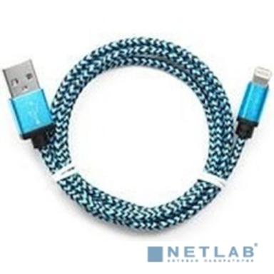 Gembird Кабель USB 2.0 Cablexpert CC-ApUSB2bl1m, AM/Lightning 8P, 1м, нейлоновая оплетка, алюминиевые разъемы, синий, пакет