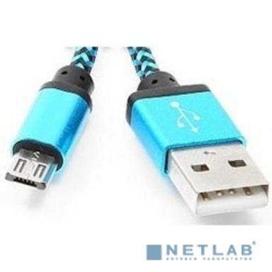 Gembird Кабель USB 2.0 Cablexpert CC-mUSB2bl1m, AM/microBM 5P, 1м, нейлоновая оплетка, алюминиевые разъемы, синий, пакет