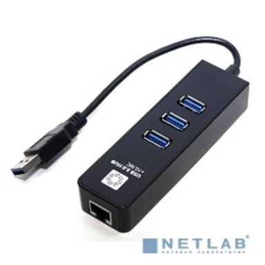 5bites Сетевой адаптер UA3-45-04BK USB3.0 сетевая карта / 3*USB3.0 / RJ45 1G / BLACK