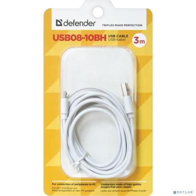 Defender USB кабель USB08-10BH USB2.0 белый, AM-MicroBM, 3м (87468)