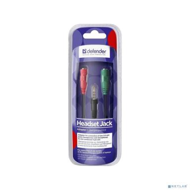 Defender Переходник Headset Jack 2*3.5jack—3.5 4pin jack 0,15м (63012)