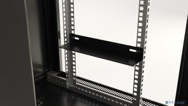 Hyperline TWB-0966-GP-RAL9004 Шкаф настенный 19-дюймовый (19"), 9U, 500x 600х 600мм, стеклянная дверь с перфорацией по бокам, ручка с замком, цвет черный (RAL 9004) (разобранный)