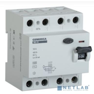 Iek MDV15-4-063-030 УЗО ВД1-63 4Р 63А 30мА GENERICA