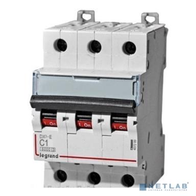 Legrand 407853 Автоматический выключатель DX3 6000 - 10 кА - тип характеристики C - 3П - 400 В~ - 3 А - 3 модуля