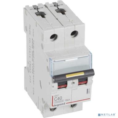 Legrand 409201 Автоматический выключатель DX3 10000 - 16 кА - тип характеристики С - 2П - 230/400 В~ - 13 А - 2 модуля