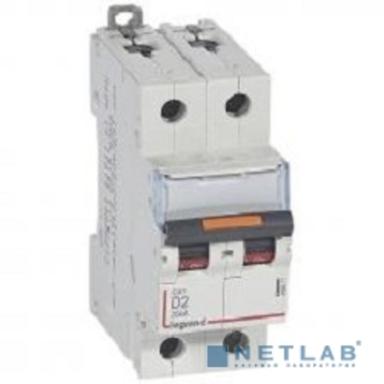 Legrand 409821 Автоматический выключатель DX3 - 25 кА - тип характеристики D - 2П - 230/400 В~ - 20 А - 2 модуля