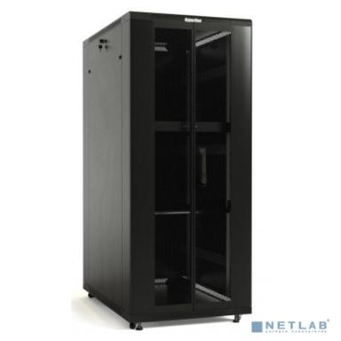 Hyperline TTB-4288-DD-RAL9004 Шкаф напольный 19-дюймовый, 42U, 2055x 800х 800 мм (ВхШхГ), передняя и задняя распашные перфорированные двери (75%), ручка с замком, крыша нового типа, цвет черный