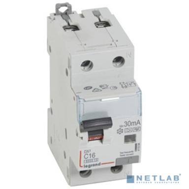 Legrand 411094 Автоматический выключатель дифференциального тока DX? 6000 - 10 кА - тип характеристики С - 1П+Н - 230 В~ - 16 А - тип HPI - 30 мА - 2 модуля