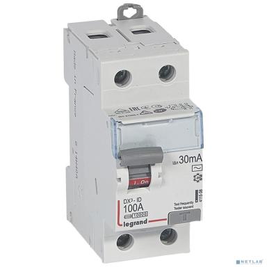 Legrand 411508 Выключатель дифференциального тока DX?-ID - 2П - 230 В~ - 100 А - тип AC - 30 мА - 2 модуля
