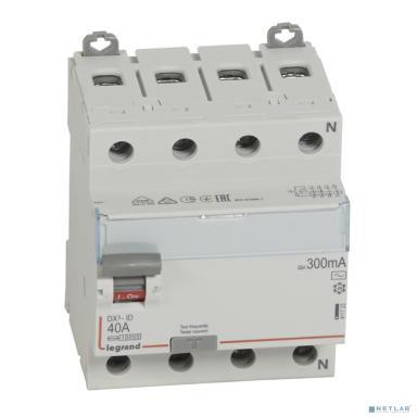 Legrand 411723 Выключатель дифференциального тока DX3-ID - 4П - 400 В~ - 40 А - тип AC - 300 мА - 4 модуля