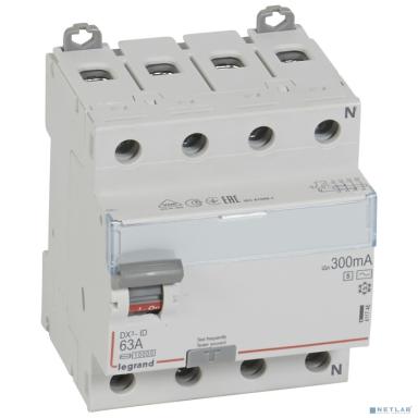 Legrand 411746 Выключатель дифференциального тока DX?-ID - 4П - 400 В~ - 63 А - тип AC - 300 мА - селективный - 4 модуля