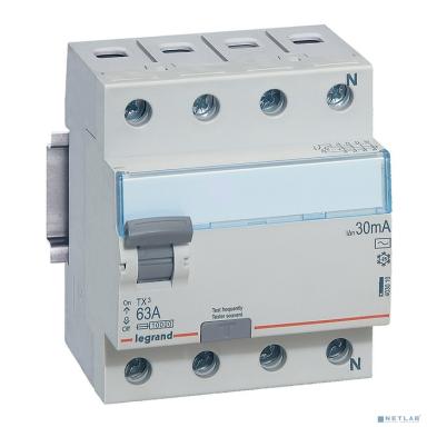 Legrand 403010 Выключатель дифференциального тока TX? - 4П - 63 А - тип AC - 30 мА - 4 модуля