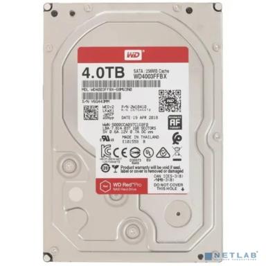 4TB WD Red Pro (WD4003FFBX) {Serial ATA III, 7200- rpm, 256Mb, 3.5"}