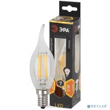 ЭРА Б0027944 Лампочка светодиодная F-LED BXS-7W-827-E14 Е14 / Е14 7Вт филамент свеча на ветру теплый белый свет 
