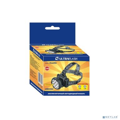 Ultraflash LED5362 (фонарь налобн аккум 220В, черный, 7LED, 2 реж, пласт, бокс)