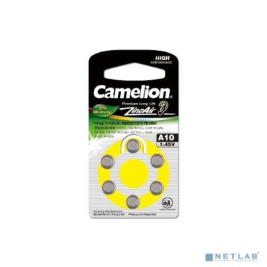 Camelion  ZA10 BL-6 Mercury Free (A10-BP6(0%Hg), батарейка для слуховых аппаратов, 1.4 V,90mAh)