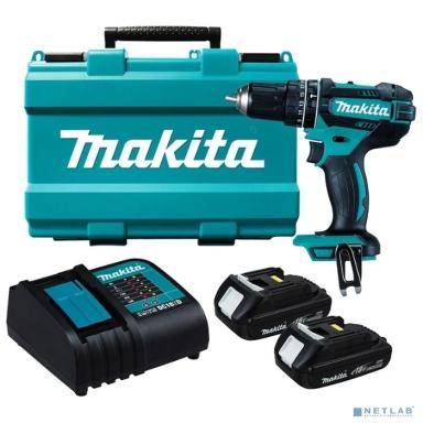 Makita DHP482SYE Дрель ак(уд), [DHP482SYE] {18В,2x1.5Ач Li-ion,БЗП-13мм,0-600\1900об\м,62\36Нм,1.8кг,чем,XPT}
