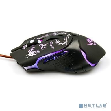 Мышь MOG-25U Nakatomi Gaming mouse - игровая, 6 кнопок + ролик, 7-ми цветная подсветка, USB, черная