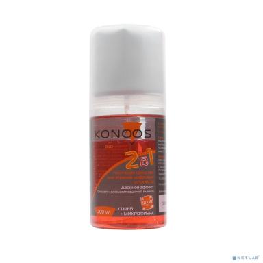 Konoos KT-200DUO Набор для ЖК-экранов (спрей 200 мл + салфетка) с силиконом, двухкомпонентный
