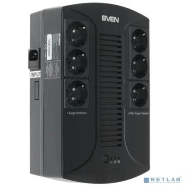 SVEN Источник бесперебойного питания SVEN UP-L1000E, с 6 выходными розетками (3 с питанием от батареи +3 сетевой фильтр)
