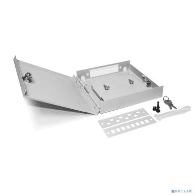 Hyperline FO-WBY-8UN-MI Бокс оптический универсальный, настенный на 8 портов (SC, duplex LC, ST, FC) с держателем для 8 КДЗС, фиксатором центрального силового элемента, зажимом для организации кабеля