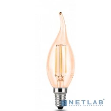 GAUSS 104801805 Светодиодная лампа LED Filament Свеча на ветру E14 5W 420lm 4100K Golden 1/10/50 