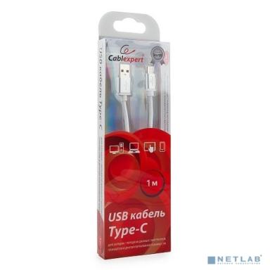 Cablexpert Кабель USB 2.0 CC-S-USBC01W-1M, AM/Type-C, серия Silver, длина 1м, белый, блистер