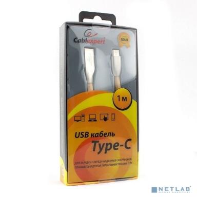Cablexpert Кабель USB 2.0 CC-G-USBC01Gd-1M AM/Type-C, серия Gold, длина 1м, золотой, блистер	