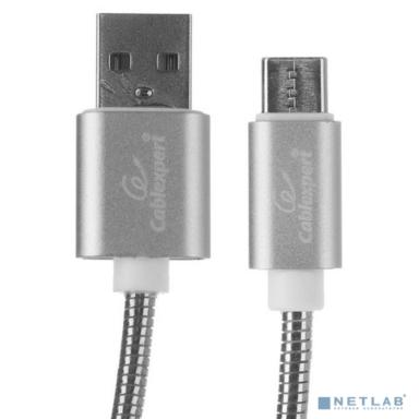 Cablexpert Кабель USB 2.0 CC-G-USBC02S-1.8M AM/Type-C, серия Gold, длина 1.8м, серебро, блистер