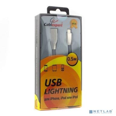 Cablexpert Кабель для Apple CC-G-APUSB01Bk-0.5M, AM/Lightning, серия Gold, длина 0.5м, черный, блистер