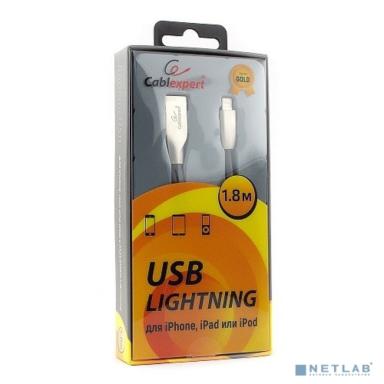 Cablexpert Кабель для Apple CC-G-APUSB01Bk-1.8M, AM/Lightning, серия Gold, длина 1.8м, черный, блистер