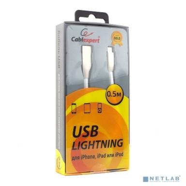 Cablexpert Кабель для Apple CC-G-APUSB01W-0.5M, AM/Lightning, серия Gold, длина 0.5м, белый, блистер