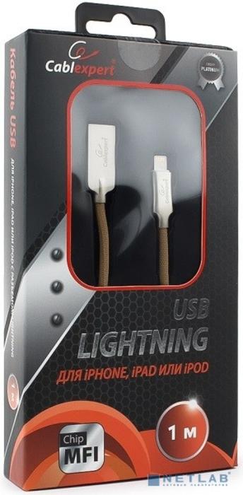 Cablexpert Кабель для Apple CC-P-APUSB02Gd-1M MFI, AM/Lightning, серия Platinum, длина 1м, золотой, блистер