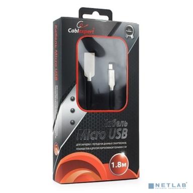 Cablexpert Кабель USB 2.0 CC-P-mUSB02Bk-1.8M AM/microB, серия Platinum, длина 1.8м, черный, блистер
