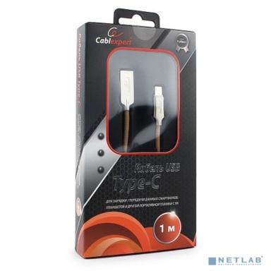 Cablexpert Кабель USB 2.0 CC-P-USBC02Gd-1M AM/Type-C, серия Platinum, длина 1м, золотой, блистер	