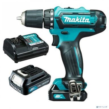 Makita DF333DWAE Дрель ак,{12В,2х2Ач Li-ion(слайдер),БЗП-10мм,0-450\1700об\м,30\14Нм,1.1кг,чем,подсв}