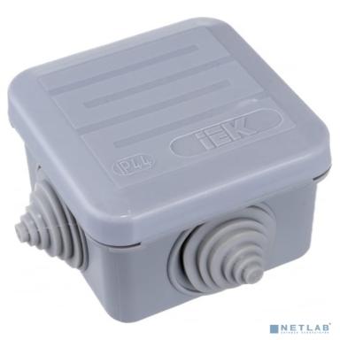 Iek UKOZ11-070-070-040-K41-44 Коробка КМ41236 распаячная для о/п 70х70х40 мм IP44 (RAL7035, 4 гермоввода, защелкивающаяся крышка)