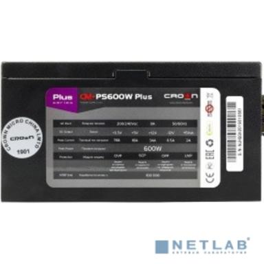 CROWN Блок питания CM-PS600W PLUS OEM (ATX 160мм, max 600W, 20+4in 500mm, 140mm FAN, SATA*4, PATA*4, 4+4pin, 6+2pin PCI-E*2, плёнка)