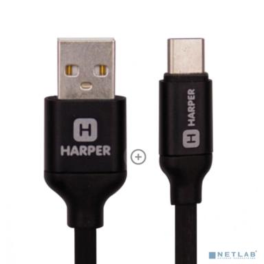 Harper Силиконовый Кабель для зарядки и синхронизации USB - USB type-C , SCH-730 black (1м, способны заряжать устройства до 2х ампер)